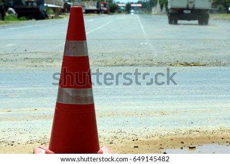 Old Traffic Cone at three junction, Vehicle Checkpoint 