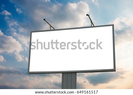 Blank billboards LCD   on cloud sky background