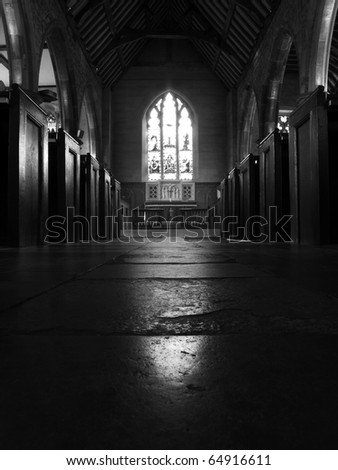 inside St Luke C Of E church  in Chiddingstone, Edenbridge in Kent england Royalty-Free Stock Photo #64916611