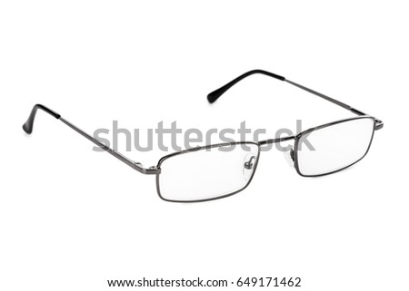 Stylish glasses isolated on white background