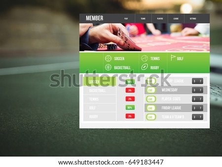 Digital composite of Betting App Interface tennis