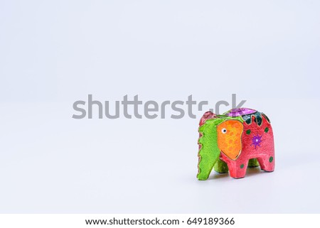 A colorful toy elephant with white background 2