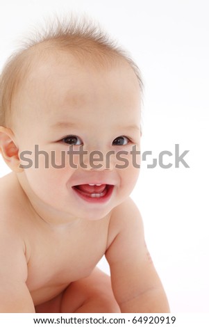 Sweet small baby on a white background