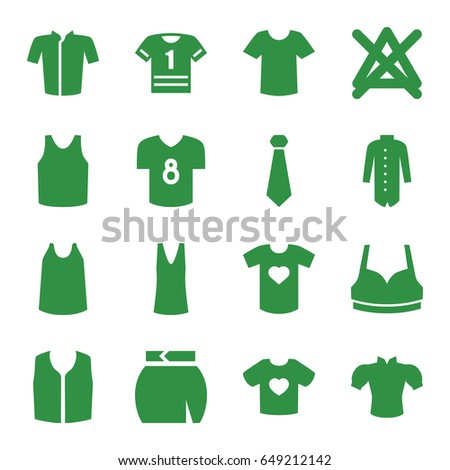Shirt icons set. set of 16 shirt filled icons such as no bleaching, sport bra, singlet, jacket, blouse