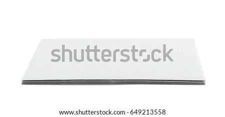 Pile of paper envelopes isolated over the white background