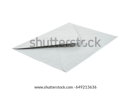 Single closed envelope isolated over the white background