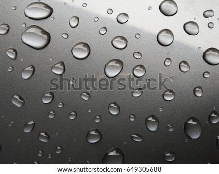 the rain drops on the brown background 