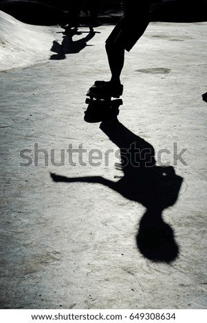 When a child is training skate board during the day