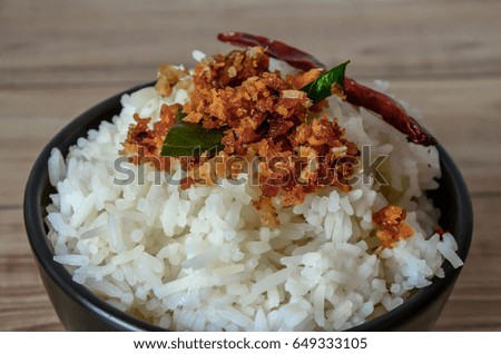Chilli dip spicy on rice 