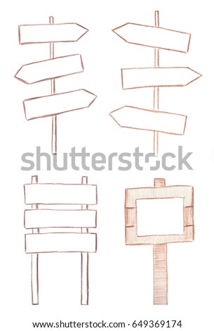 Set of hand drawn direction arrows