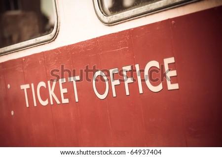 vintage ticket office sign