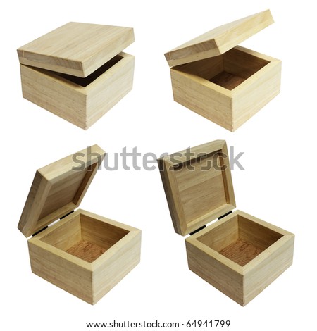 wood boxs on white background,four steps