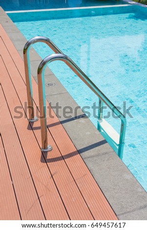 Swimming pool with stair Close up
