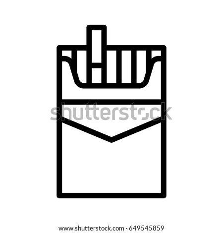 A pack of cigarettes or cigarette box line art vector icon for apps and websites