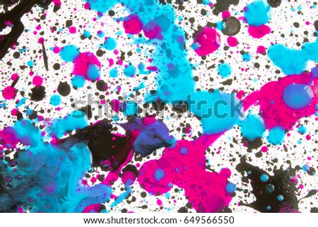 Neon Blue, Pink and Black Vibrant Graffiti Paint Spatters