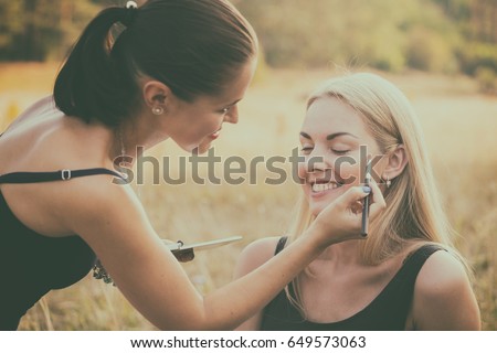 Work on the make-up outdoors.