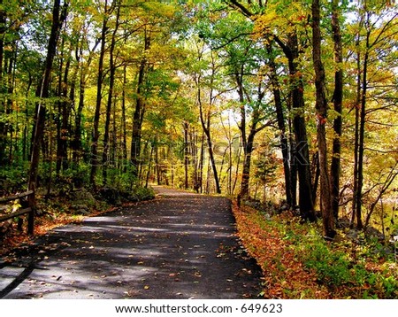 Outdoor Bike Trail in Autumn Royalty-Free Stock Photo #649623