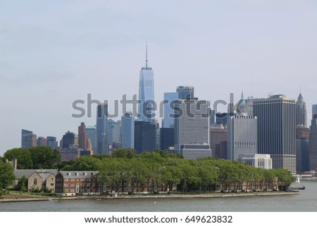 Lower Manhattan skyline panorama
