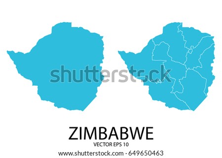Couple Set Map - Blue Map of Zimbabwe.