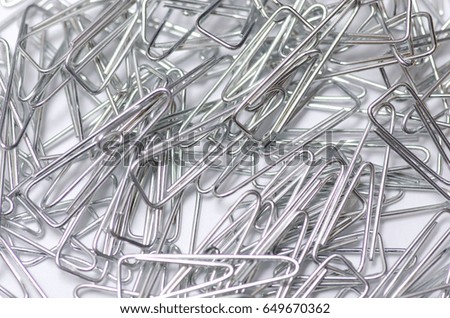 Paper clip paper on white background isolation background