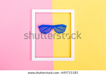 Shutter shades sunglasses on a vibrant duotone background