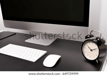 retina display with keyboard, mouse and alarm clock
