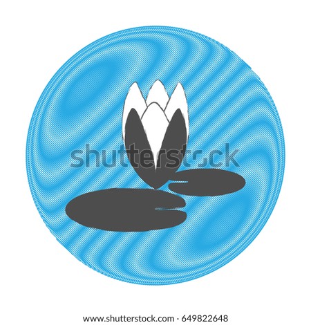 lotus flower on a blue background, icon