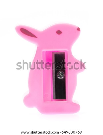 a rabbit pencil sharpener isolated on white background