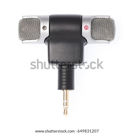 Mini stereo mic microphone 3.5mm Mini Notebook PC, Notebook, Jack isolated on white background