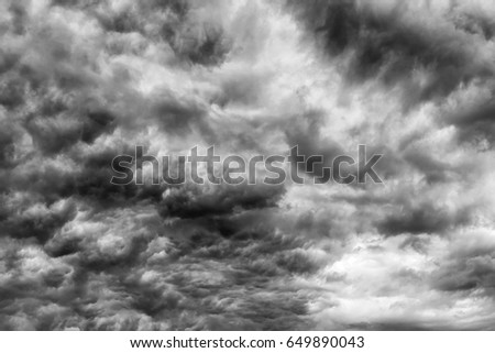 Dark stormy clouds on the sky