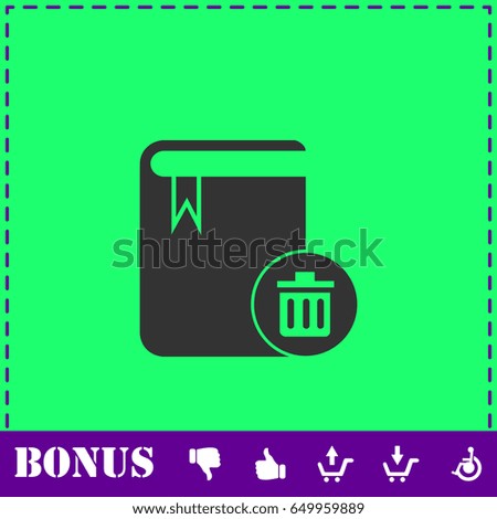 Book icon flat. Simple illustration symbol and bonus pictogram
