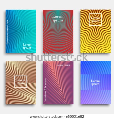 Trendy cover design with geometric line shapes.Minimal style. Vector template for banners, flyers,  cards, posters