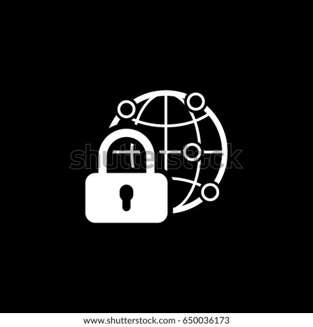 Global Security Icon. Flat Design. Business Concept. Isolated Illustration.