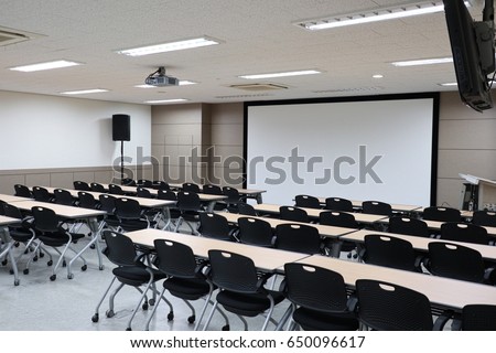 Empty classroom preparing for education Royalty-Free Stock Photo #650096617