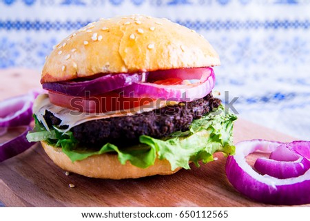 Homemade burger