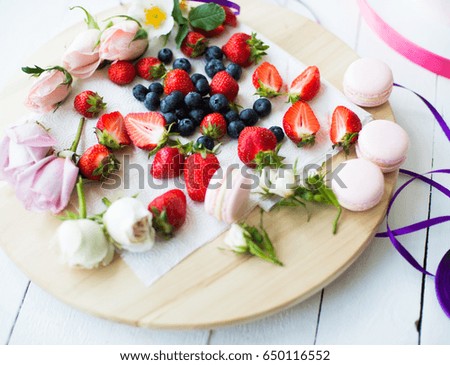 Fresh Strawberry on White Plate