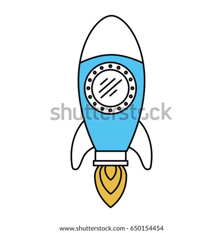 color sectors silhouette of space rocket vector illustration