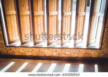 Wooden windows.