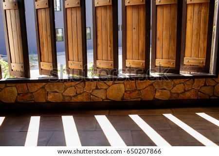 Wooden windows.