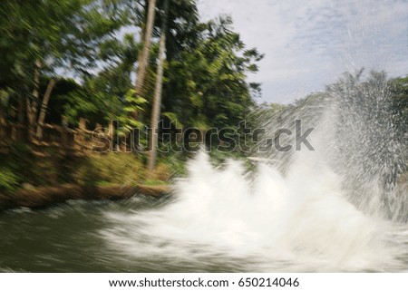 water splash slow motion and blur background