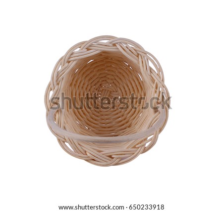 wicker basket isolate on white background