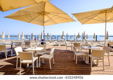 cafe at a beach in italy