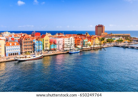 View of downtown Willemstad. Curacao, Netherlands Antilles Royalty-Free Stock Photo #650249764