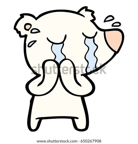 cartoon crying polar bear