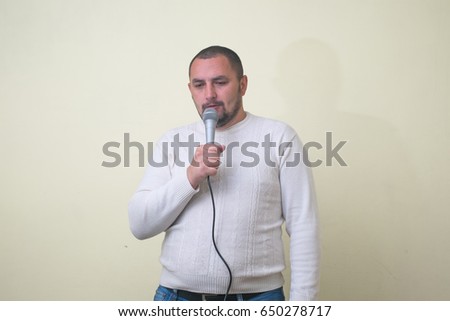 Man with microphone