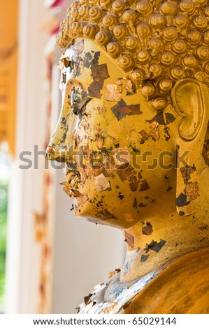 Face of buddha at temple, Thailand.