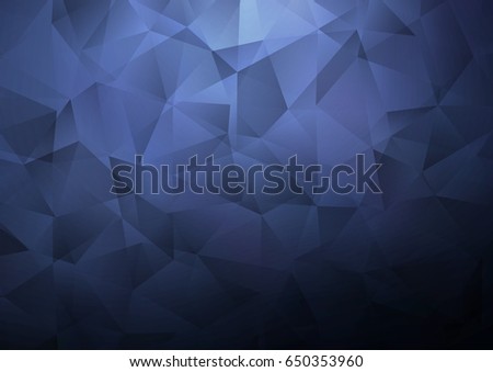 Dark BLUE vector polygonal template. A completely new color illustration in a vague style. The textured pattern can be used for background.