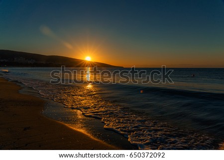 Sunrise on Black Sea near the Nessebar, Bulgaria