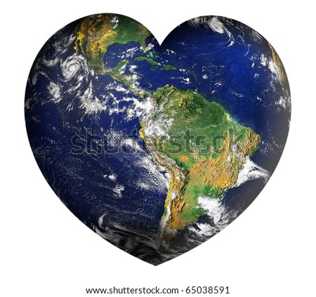 Planet Earth stylized like a heart