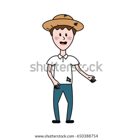 nice man with hat and casual clothes